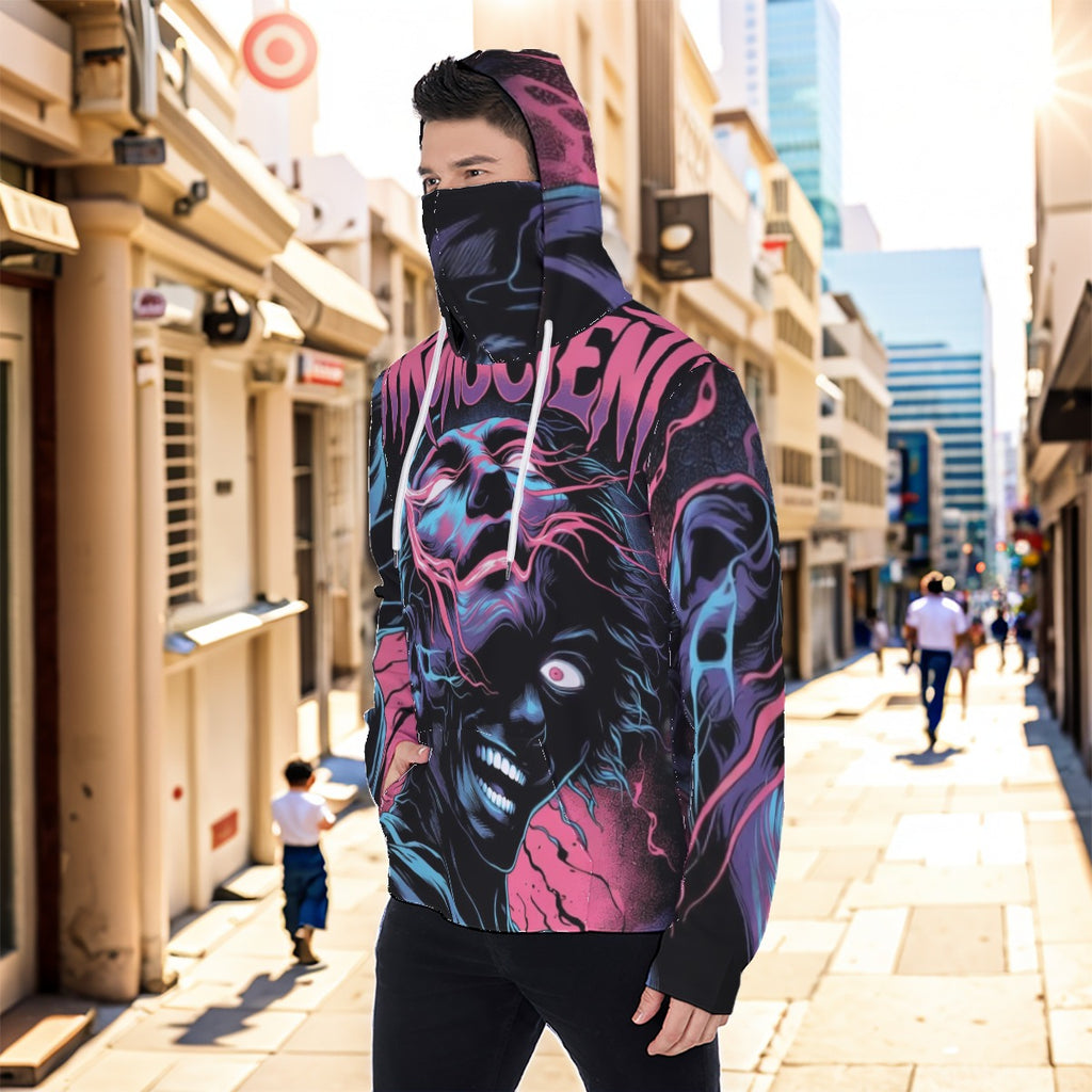Eco-friendly All-Over Print Men's Masked Hoodie