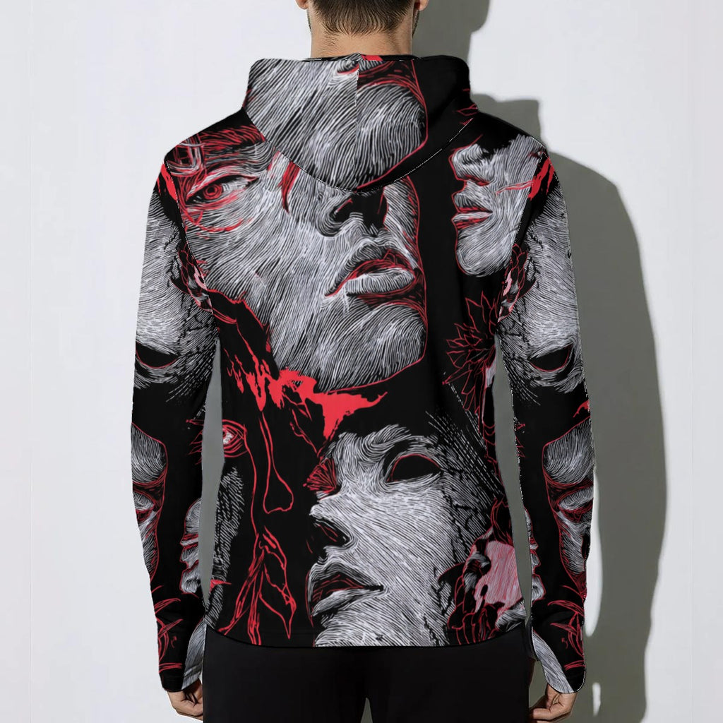 All-Over Print Men's Sunscreen  Sports Hoodie With Thumb Holes