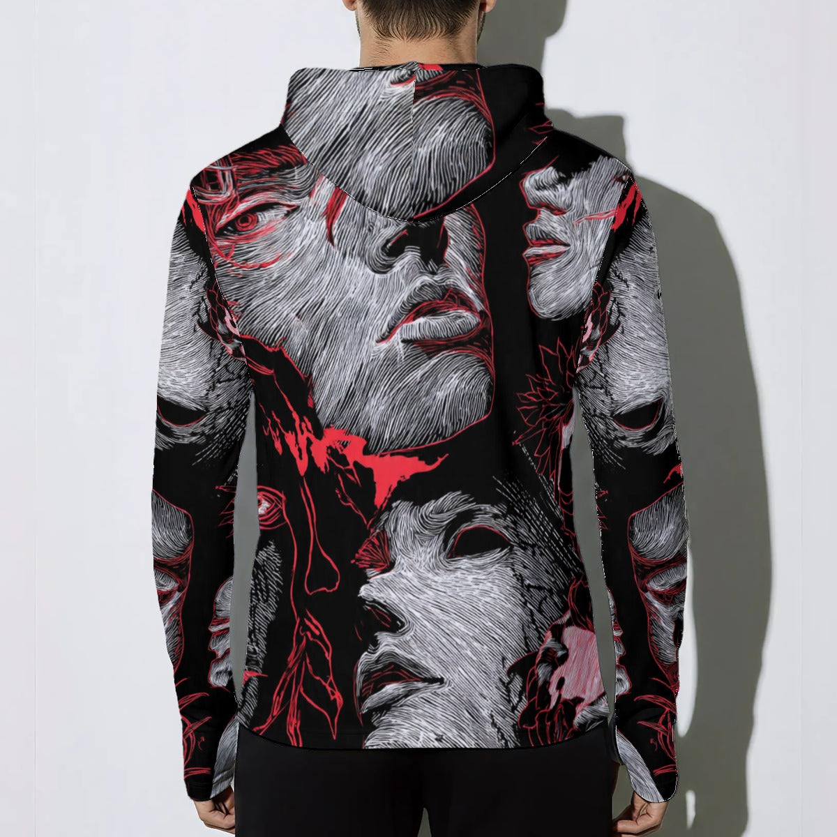 All-Over Print Men's Sunscreen  Sports Hoodie With Thumb Holes
