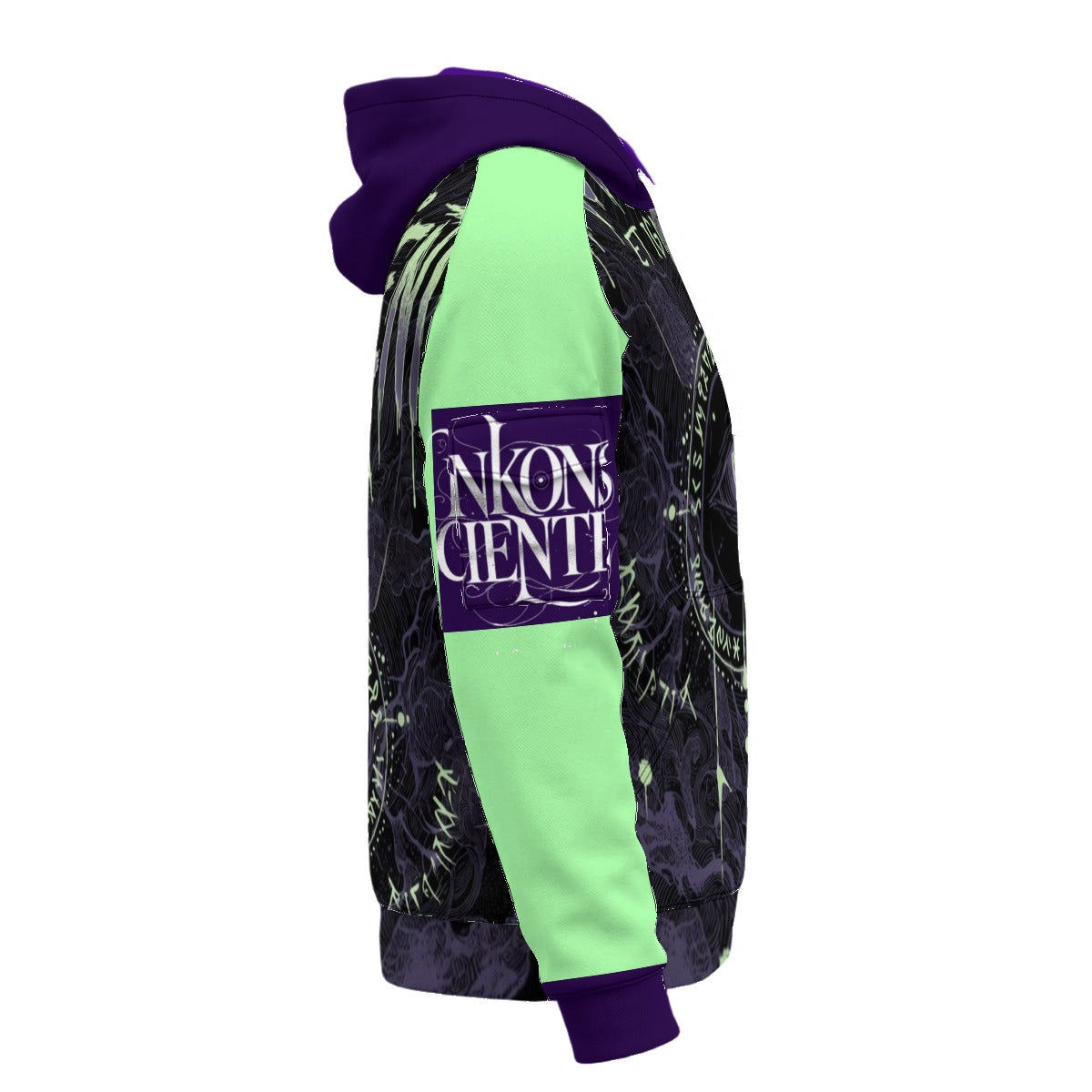 All-Over Print Men’s Fleece Half-Zip Hoodie With Arm Pockets