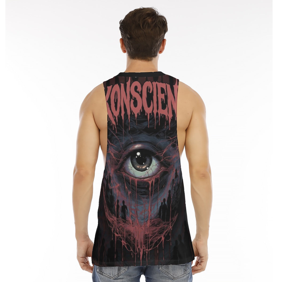 All-Over Print Men's O-neck Long Tank Top