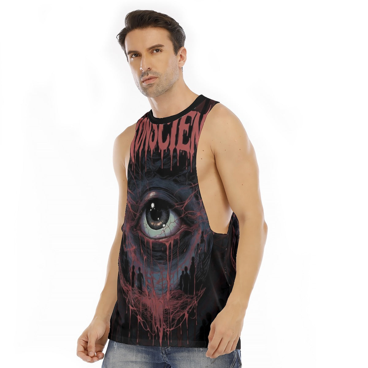 All-Over Print Men's O-neck Long Tank Top