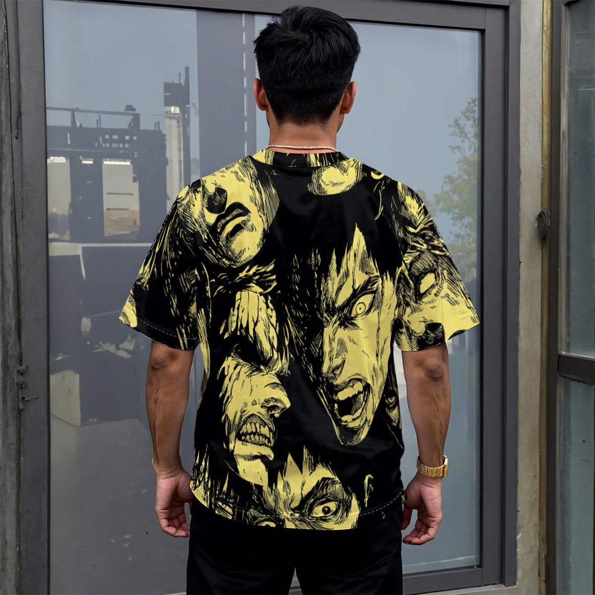 All-Over Print Unisex Drop-shoulder T-shirt|180GSM
