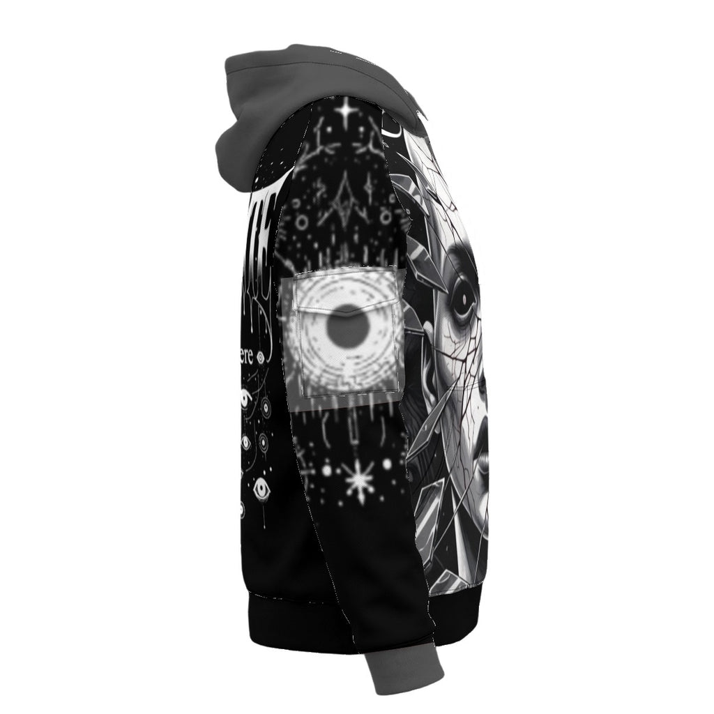 All-Over Print Men’s Fleece Half-Zip Hoodie With Arm Pockets