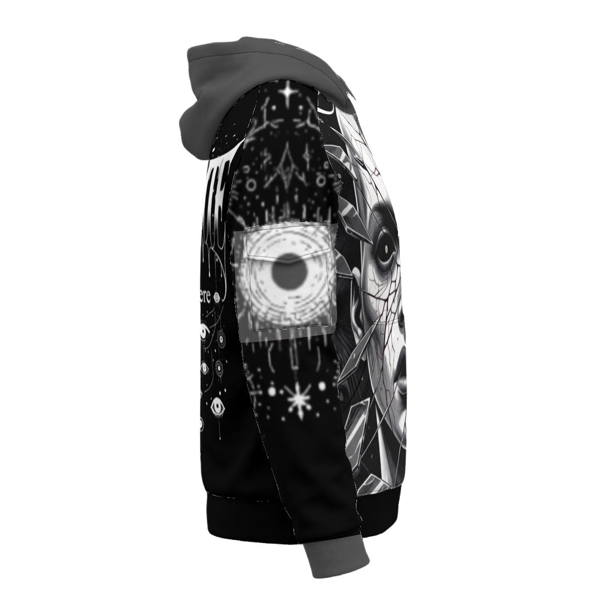 All-Over Print Men’s Fleece Half-Zip Hoodie With Arm Pockets