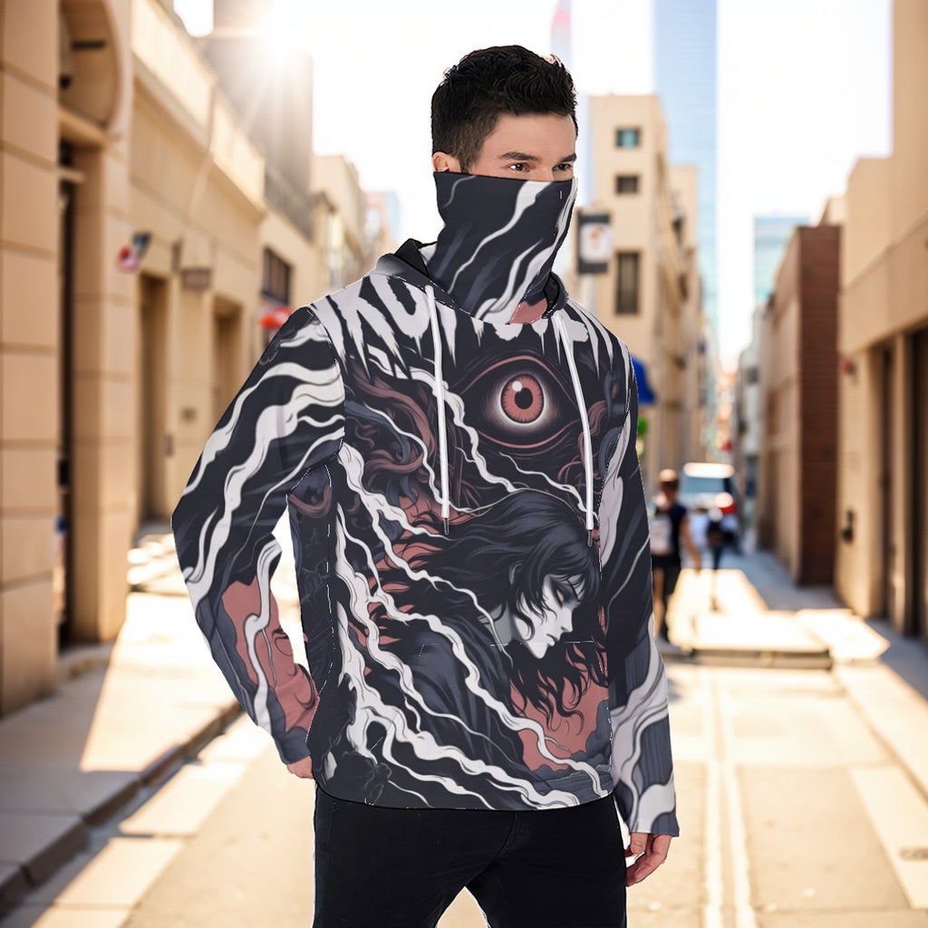 Eco-friendly All-Over Print Men's Masked Hoodie