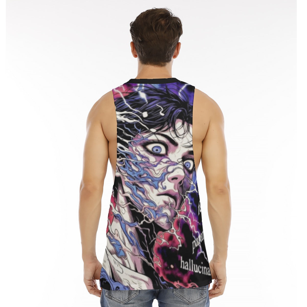 All-Over Print Men's O-neck Long Tank Top