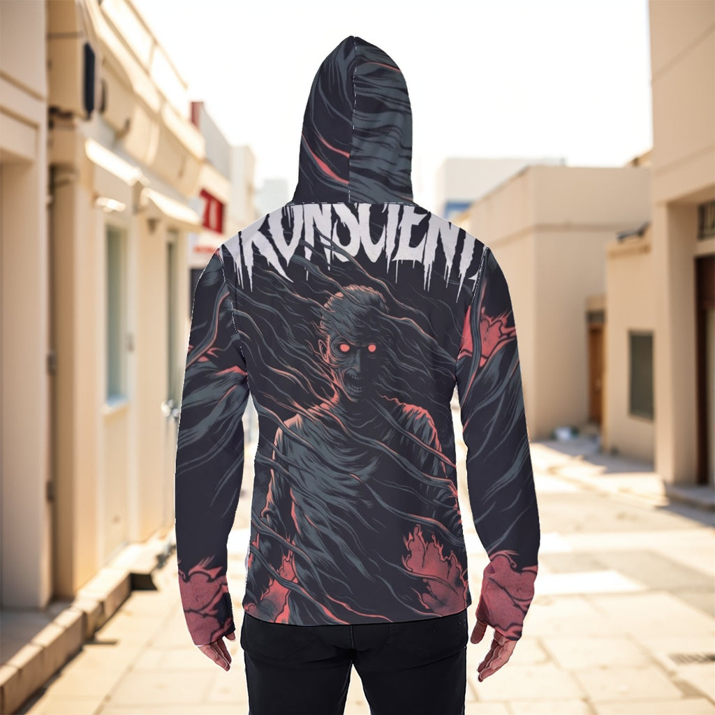 Eco-friendly All-Over Print Men's Masked Hoodie