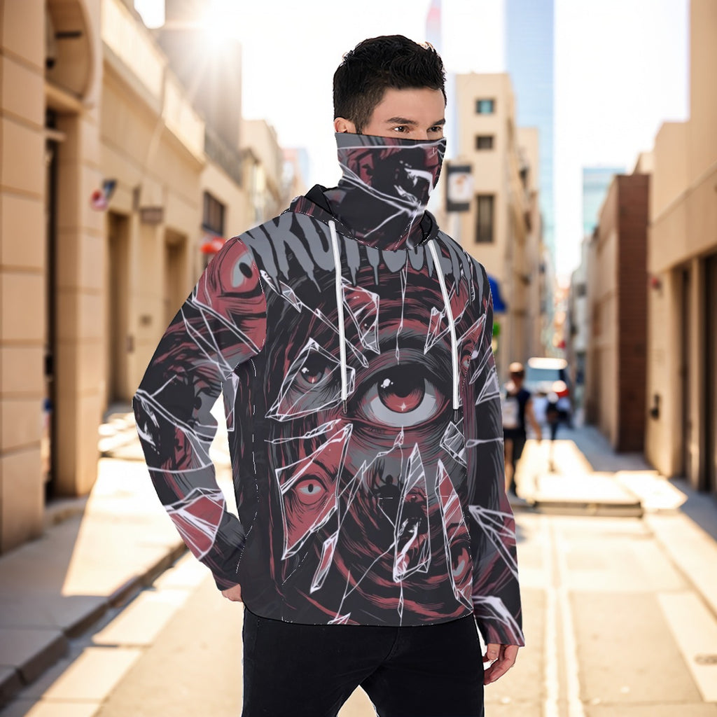 Eco-friendly All-Over Print Men's Masked Hoodie