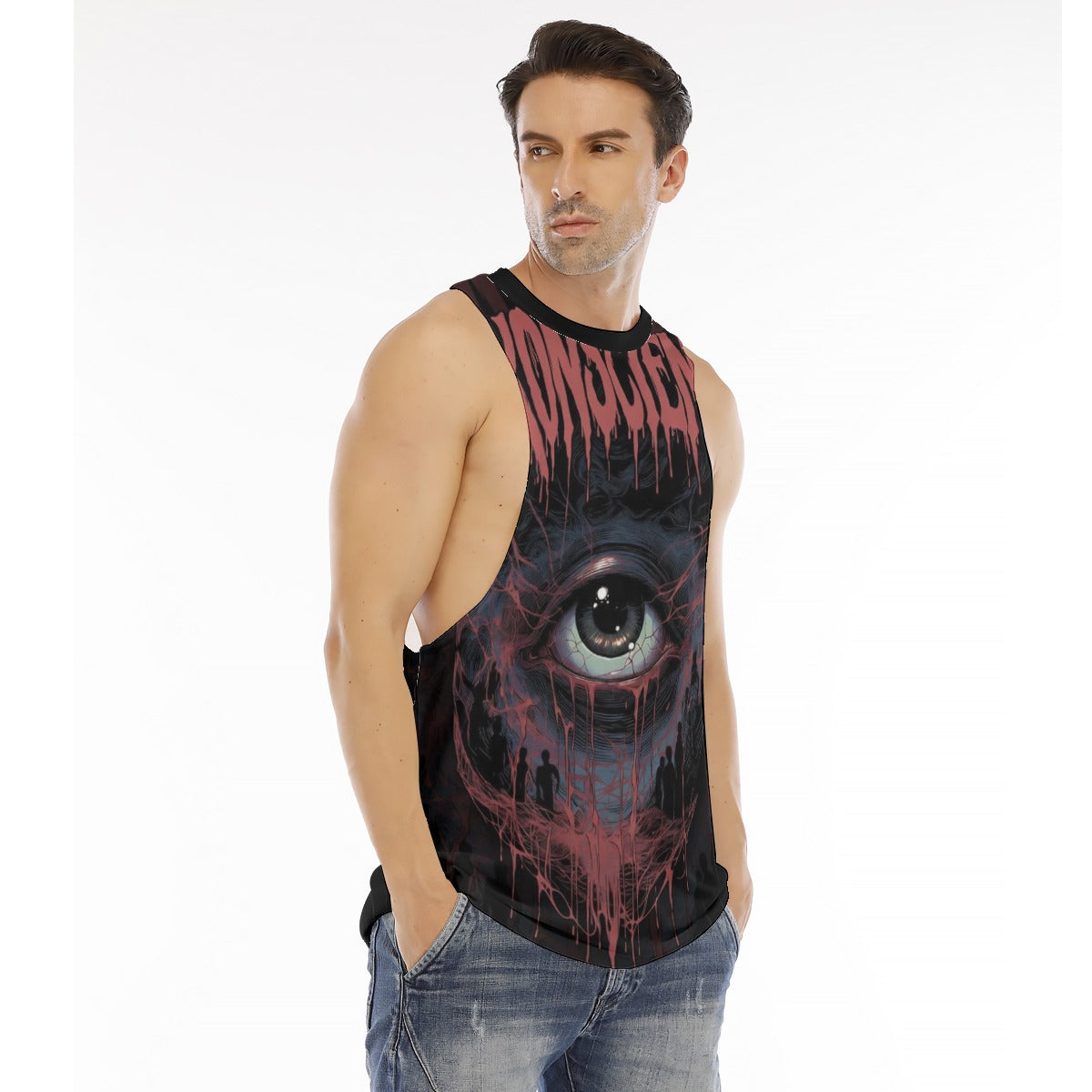 All-Over Print Men's O-neck Long Tank Top