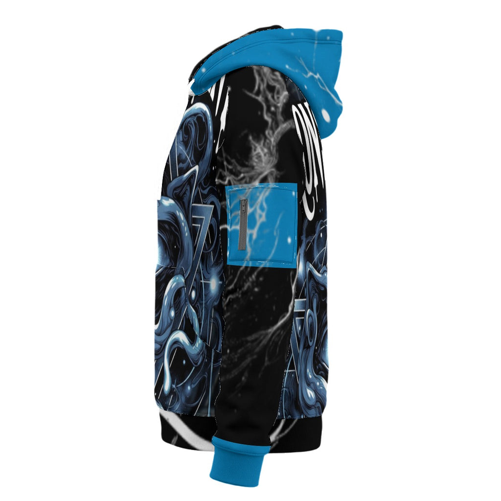 All-Over Print Men’s Fleece Half-Zip Hoodie With Arm Pockets