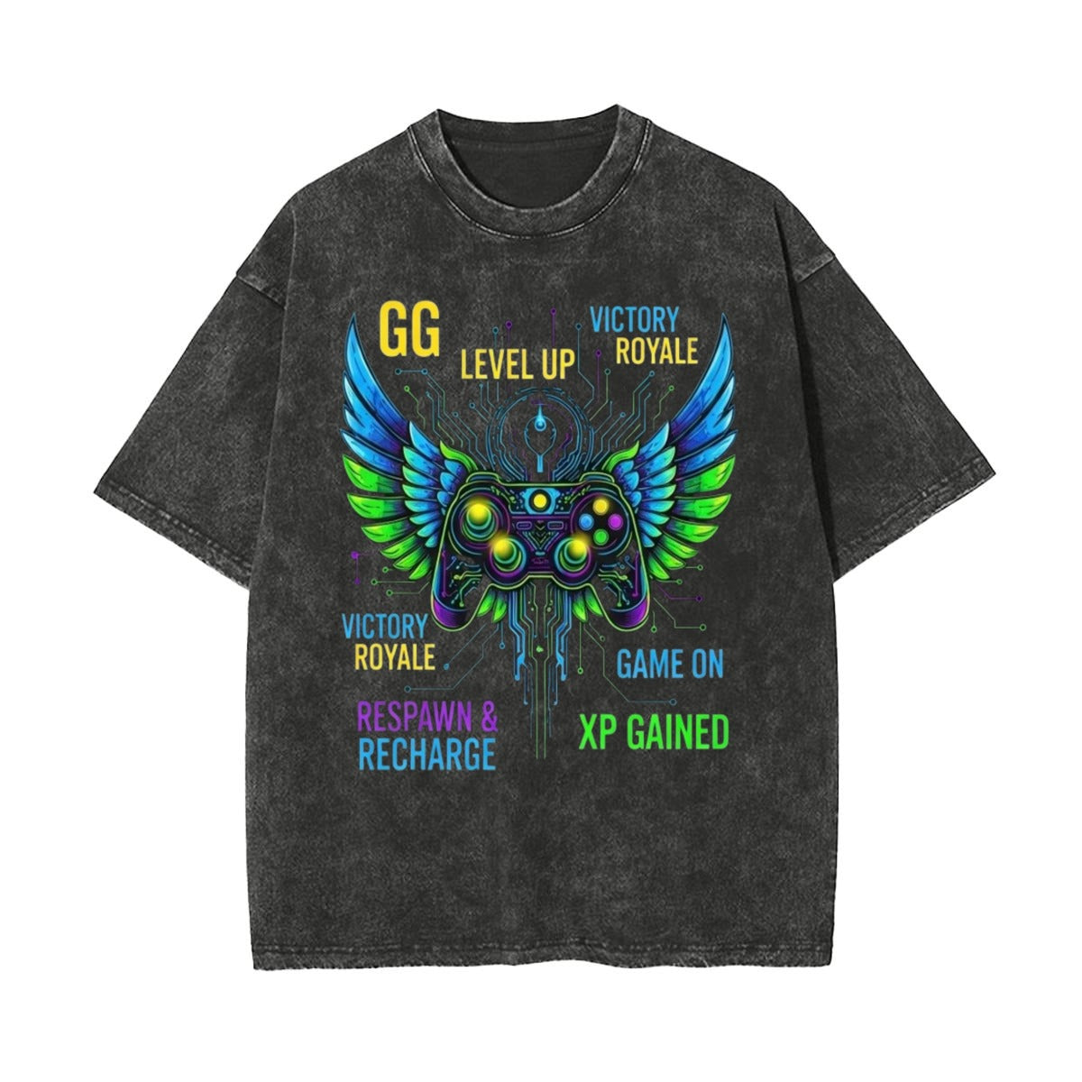 Unisex Heavyweight Washed T-shirt Printed in USA|250GSM Cotton DTF Double-sided