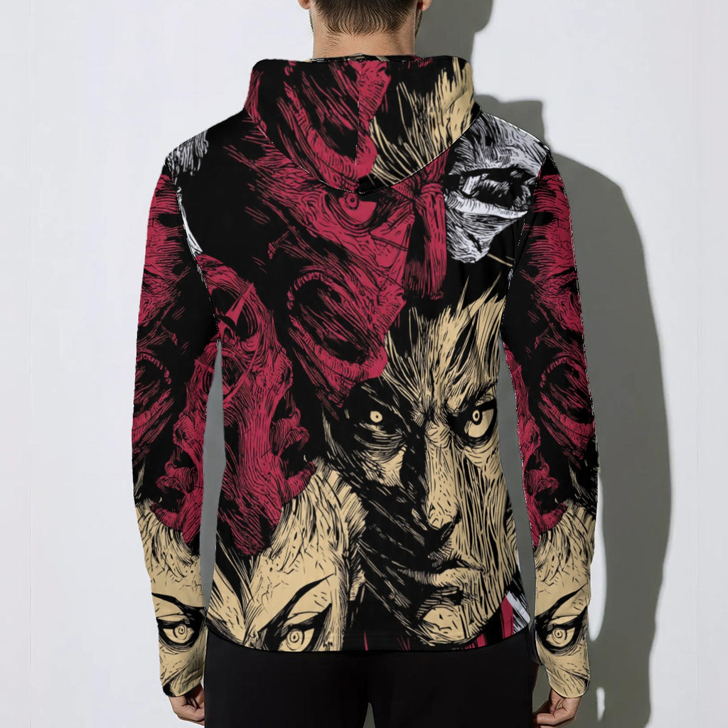All-Over Print Men's Sunscreen  Sports Hoodie With Thumb Holes