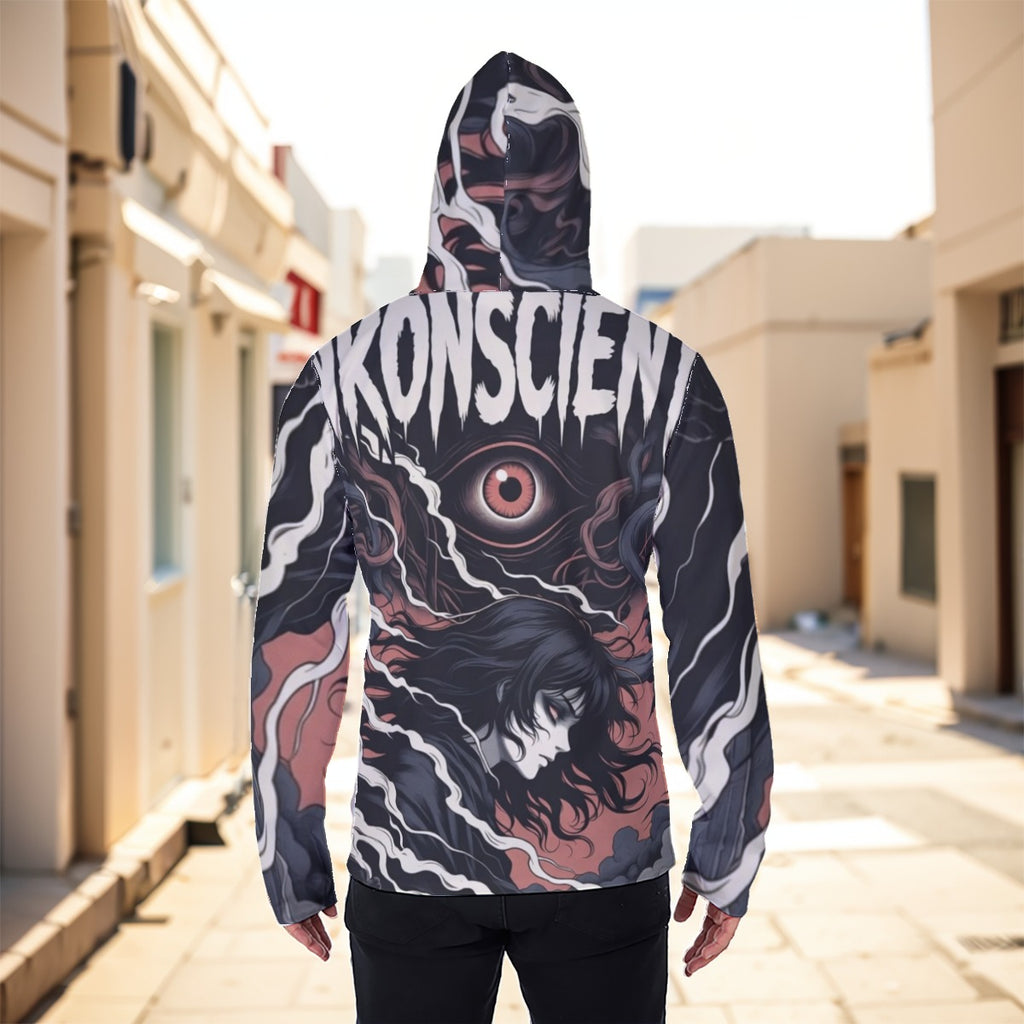 Eco-friendly All-Over Print Men's Masked Hoodie
