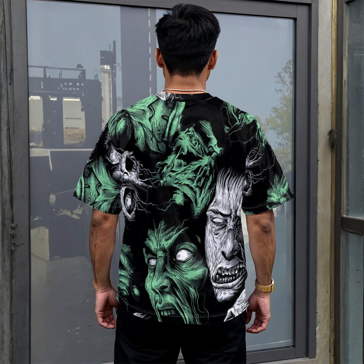 All-Over Print Unisex Drop-shoulder T-shirt|180GSM