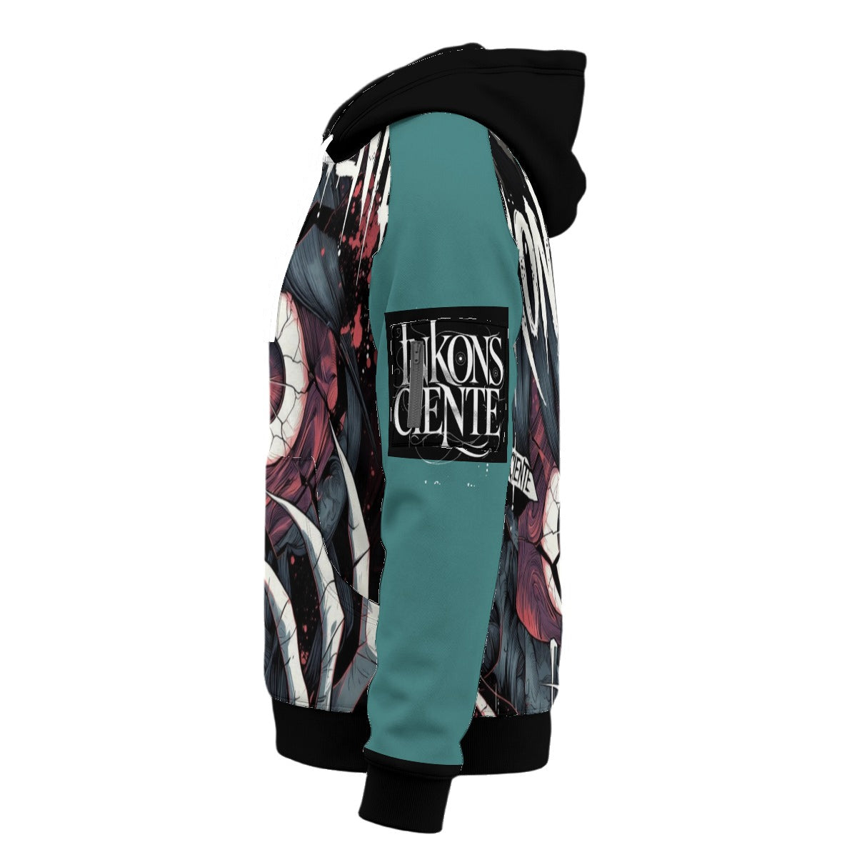 All-Over Print Men’s Fleece Half-Zip Hoodie With Arm Pockets