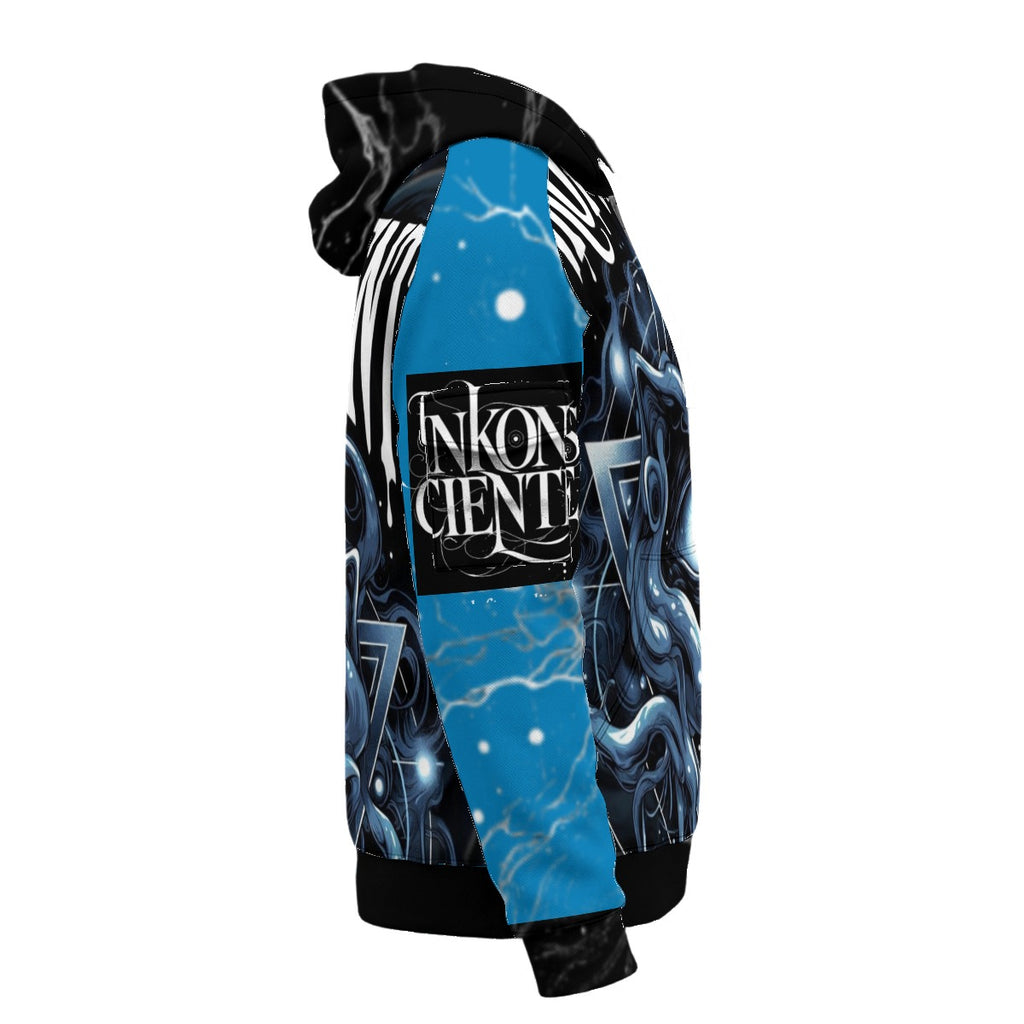 All-Over Print Men’s Fleece Half-Zip Hoodie With Arm Pockets
