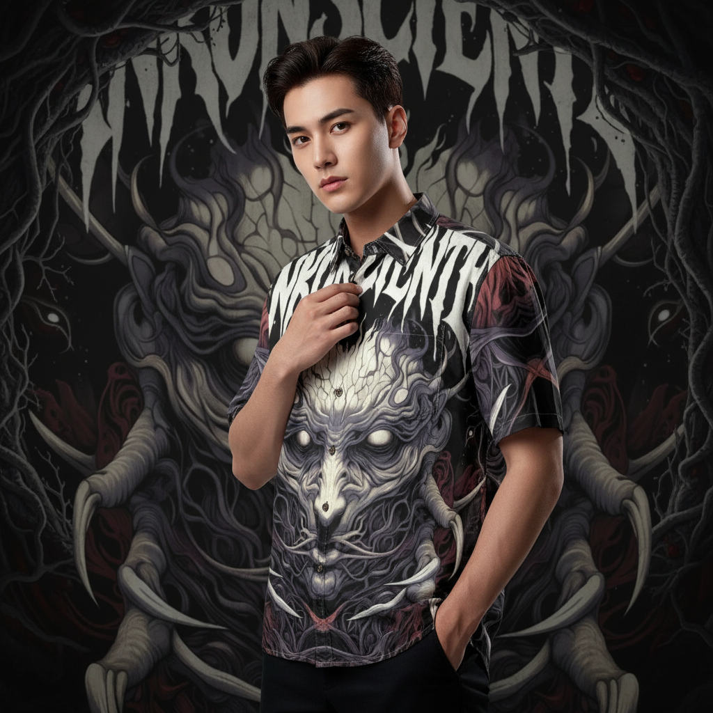 All-Over Print Men's Breathable Cotton Shirt|125GSM