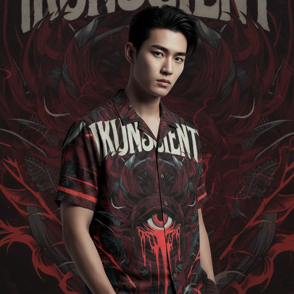 All-Over Print Men's Breathable Cotton Shirt|125GSM