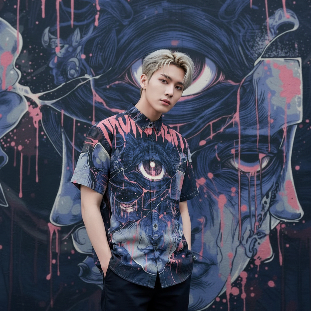 All-Over Print Men's Breathable Cotton Shirt|125GSM