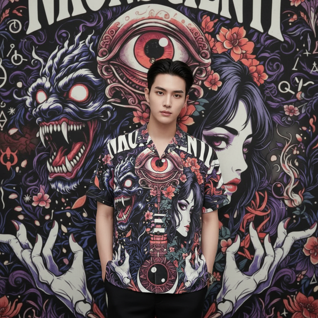 All-Over Print Men's Breathable Cotton Shirt|125GSM