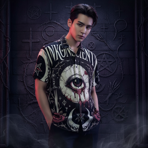 All-Over Print Men's Breathable Cotton Shirt|125GSM