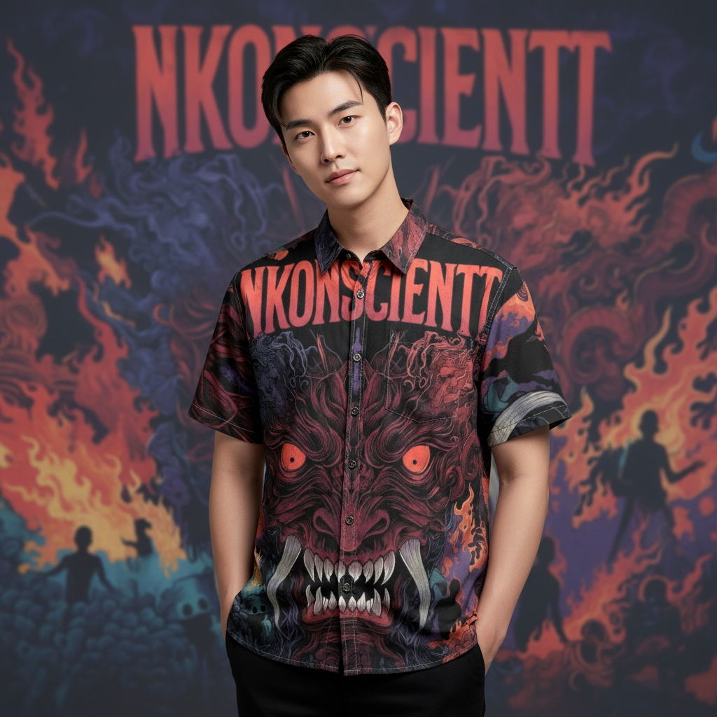 All-Over Print Men's Breathable Cotton Shirt|125GSM