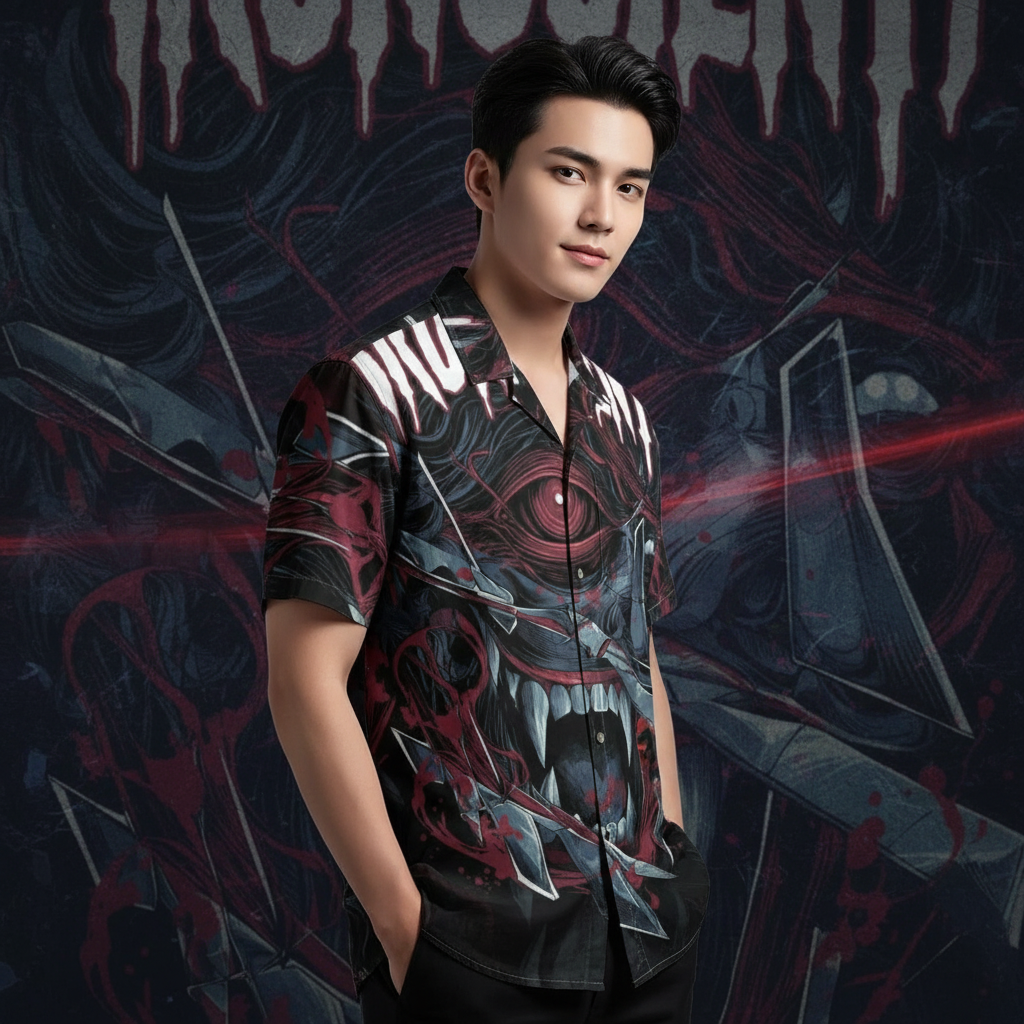 All-Over Print Men's Breathable Cotton Shirt|125GSM