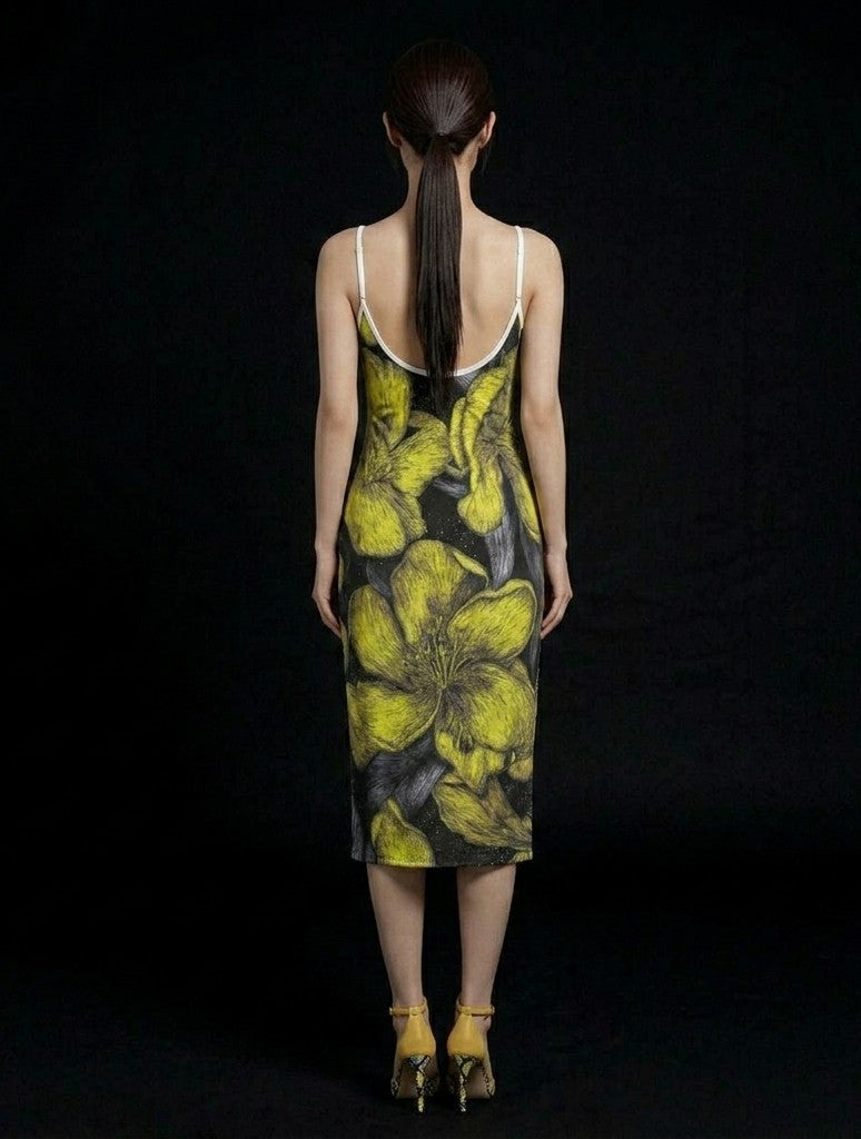 All-Over Print Women's Back Cross Cami Dress
