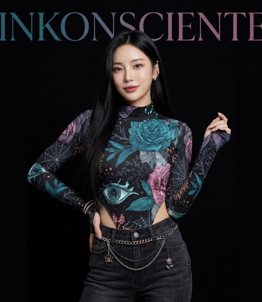 All-Over Print Women's Turtleneck Long Sleeve Jumpsuits