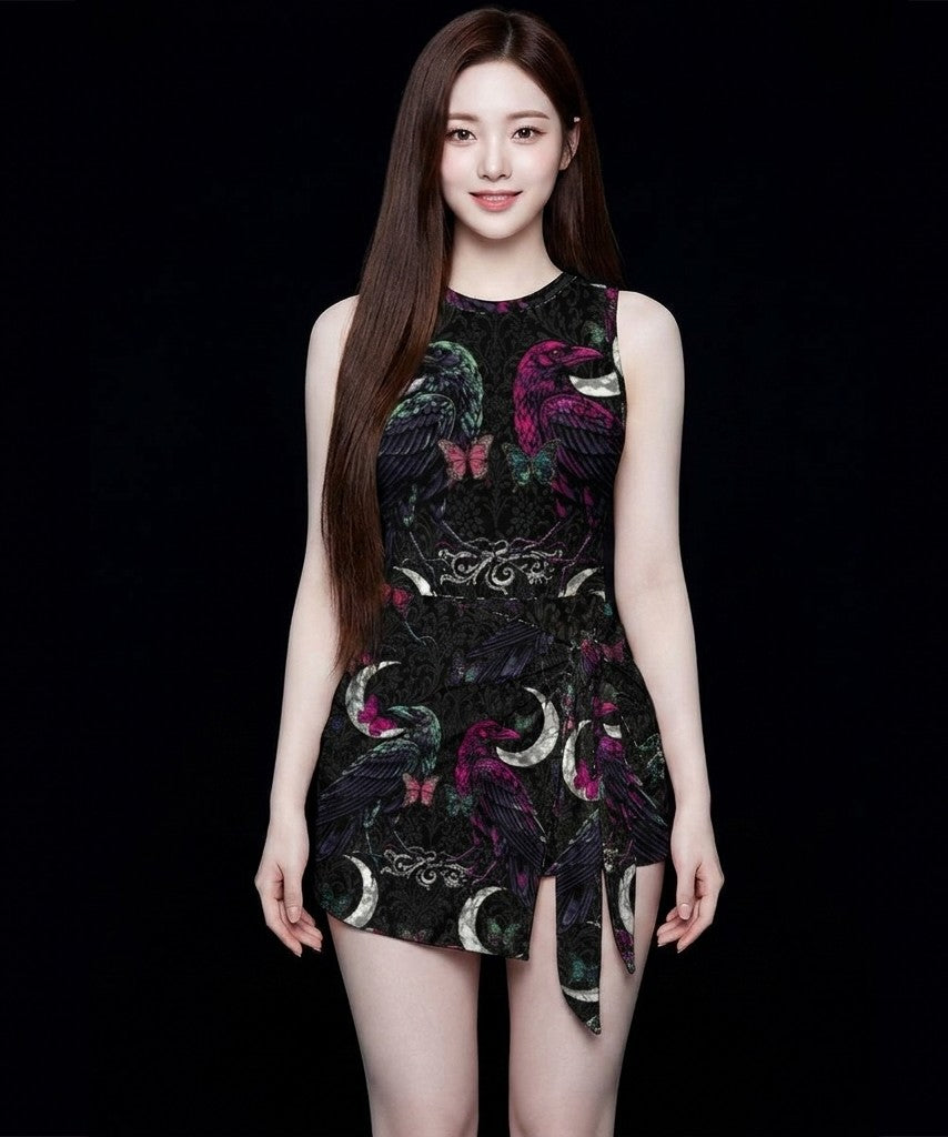 All-Over Print Women's Sleeveless Bodysuit Dress