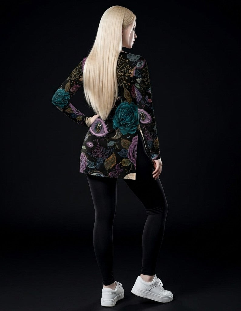 All-Over Print Women's Side Split T-shirt Set