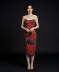 All-Over Print Women's Back Cross Cami Dress