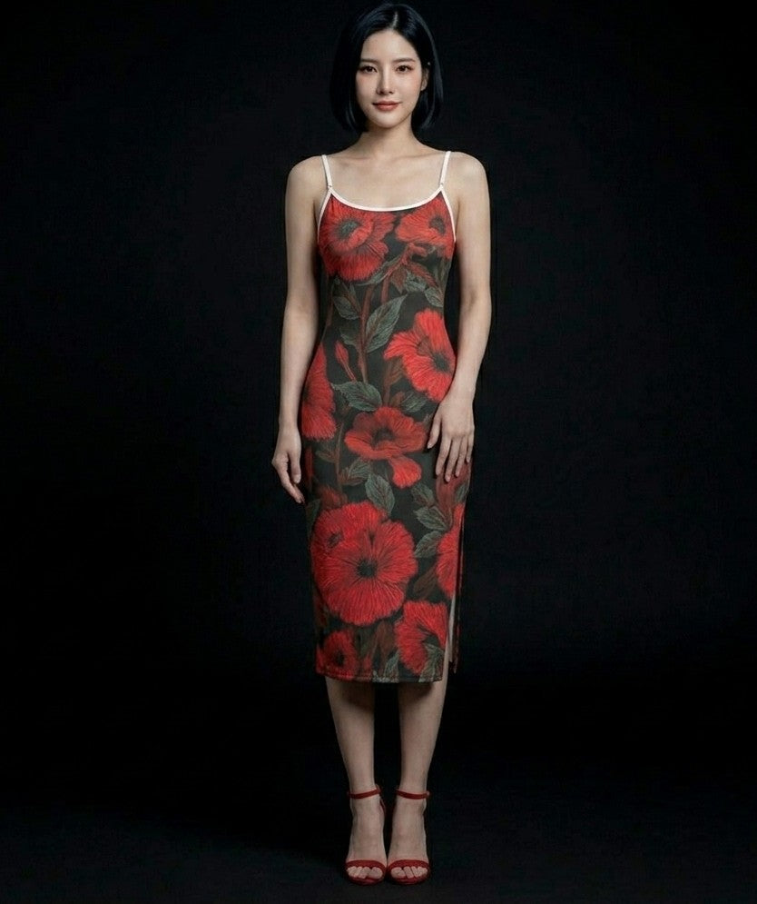All-Over Print Women's Back Cross Cami Dress