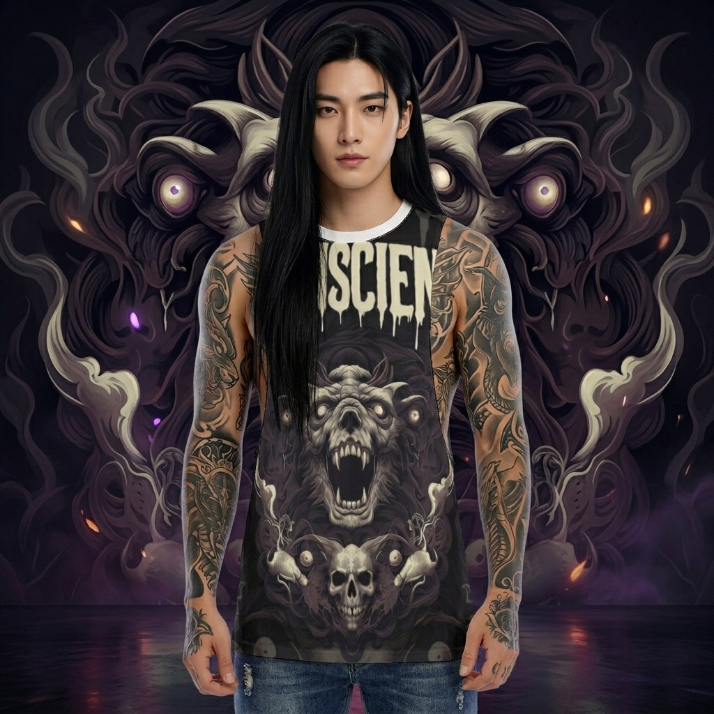 All-Over Print Men's O-neck Long Tank Top