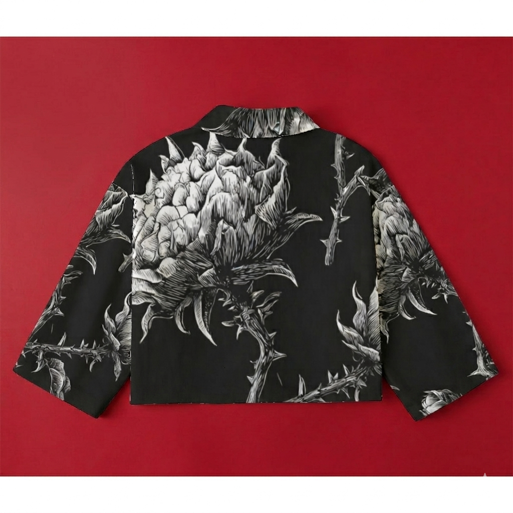 All-Over Print Women's Cropped Jacket | 245GSM Cotton