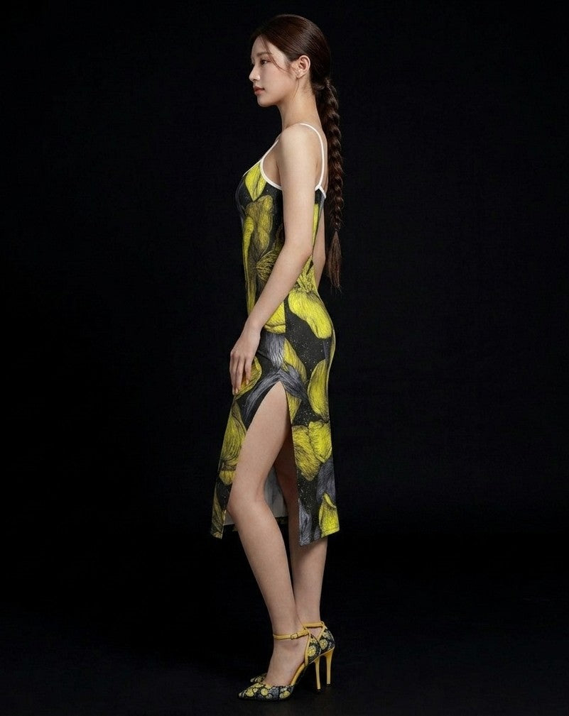 All-Over Print Women's Back Cross Cami Dress