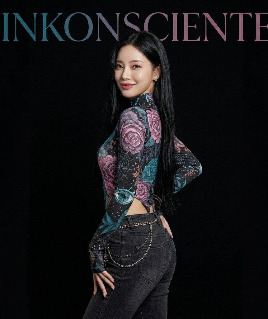 All-Over Print Women's Turtleneck Long Sleeve Jumpsuits