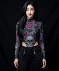 All-Over Print Women's Turtleneck Long Sleeve Jumpsuits