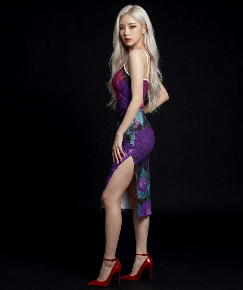 All-Over Print Women's Back Cross Cami Dress
