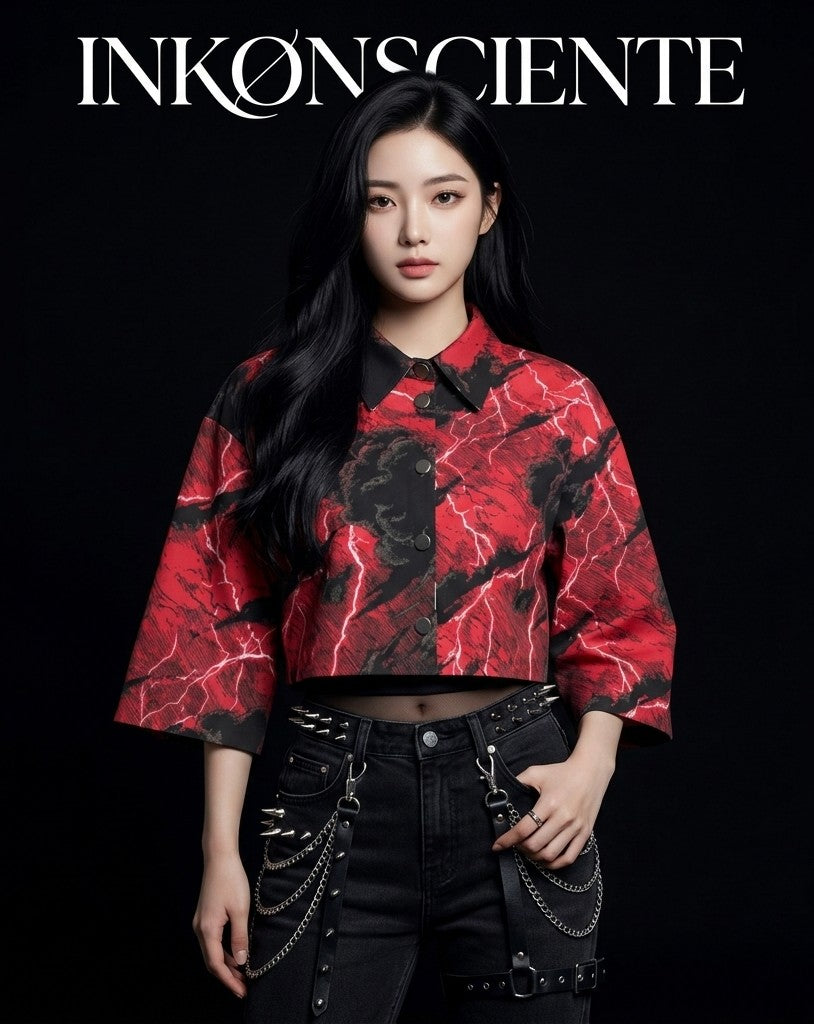 All-Over Print Women's Cropped Jacket | 245GSM Cotton