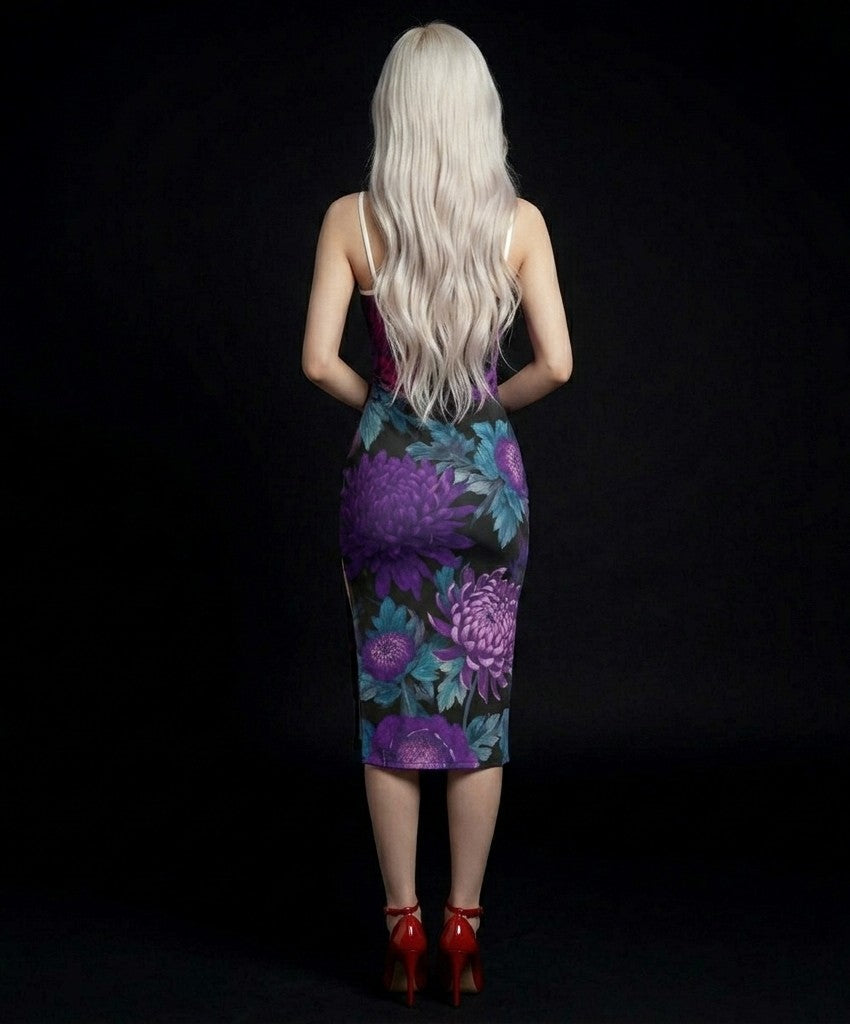 All-Over Print Women's Back Cross Cami Dress