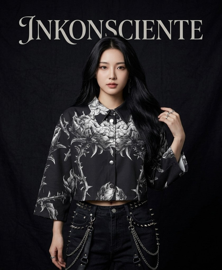 All-Over Print Women's Cropped Jacket | 245GSM Cotton