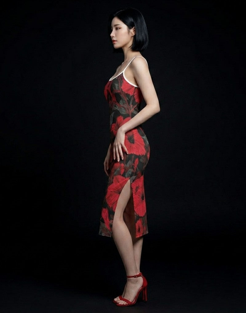 All-Over Print Women's Back Cross Cami Dress