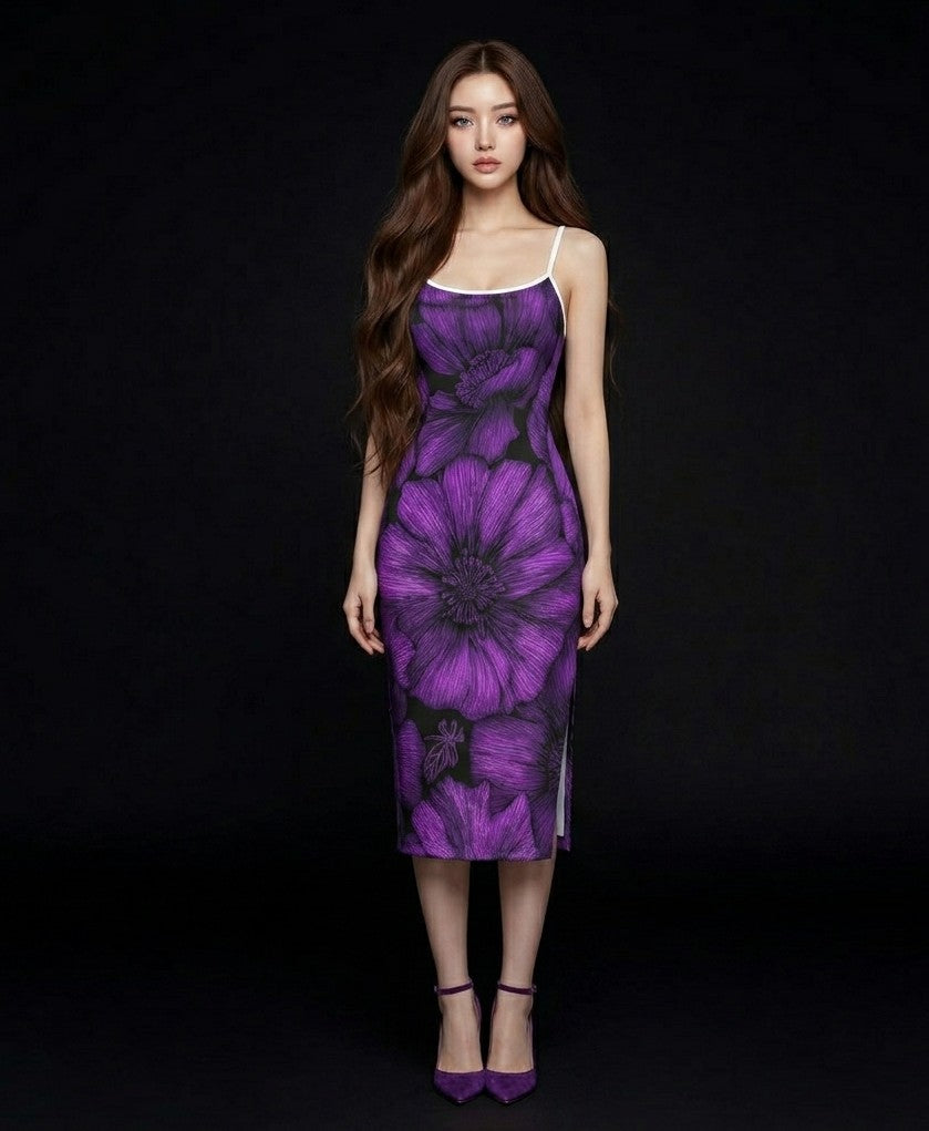 All-Over Print Women's Back Cross Cami Dress