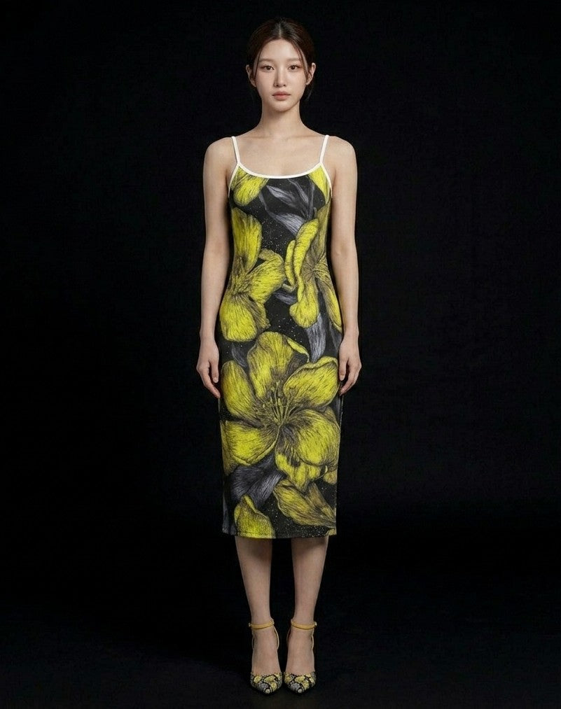 All-Over Print Women's Back Cross Cami Dress