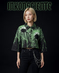 All-Over Print Women's Cropped Jacket | 245GSM Cotton